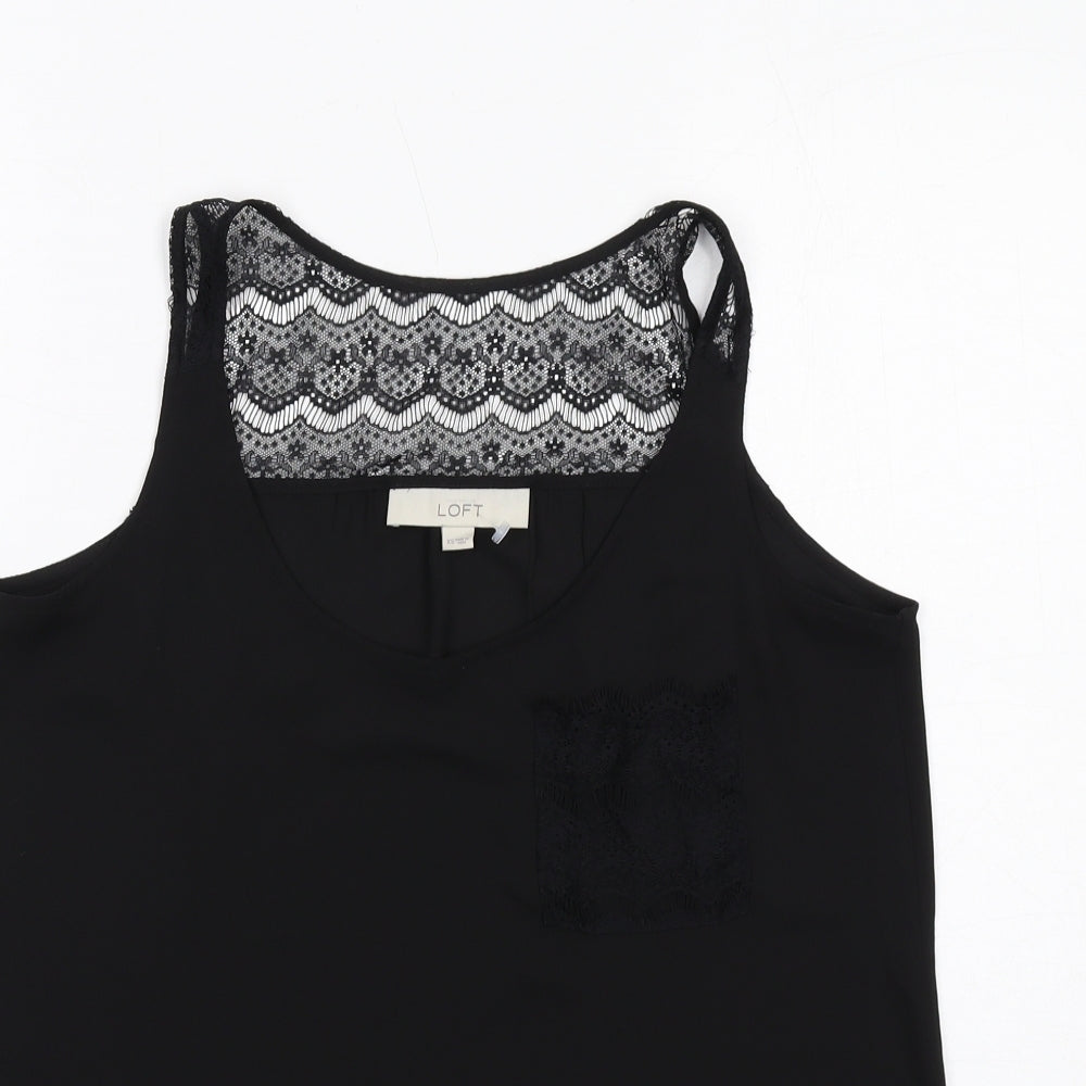 Womens UK Size XS Ann Taylor Black Basic Tank