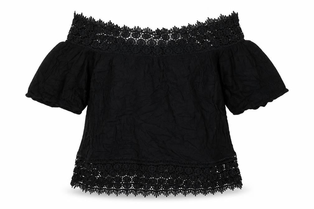 Womens UK Size 10 Miss Selfridge Black Basic Blouse