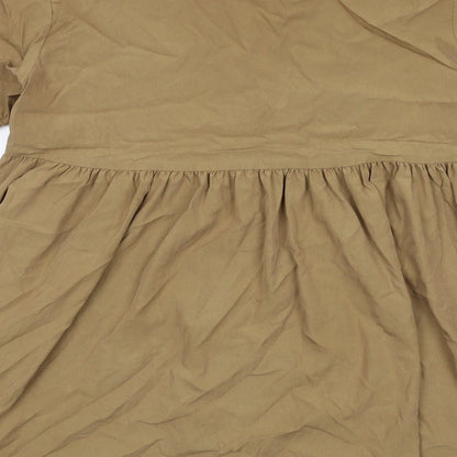 Zara Womens Brown Polyester A-Line Size S V-Neck Pullover