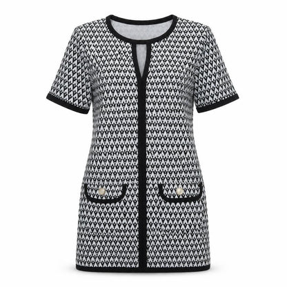 Dorothy Perkins Womens Black Geometric Polyester A-Line Size 6 Round Neck Pullover