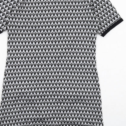 Dorothy Perkins Womens Black Geometric Polyester A-Line Size 6 Round Neck Pullover