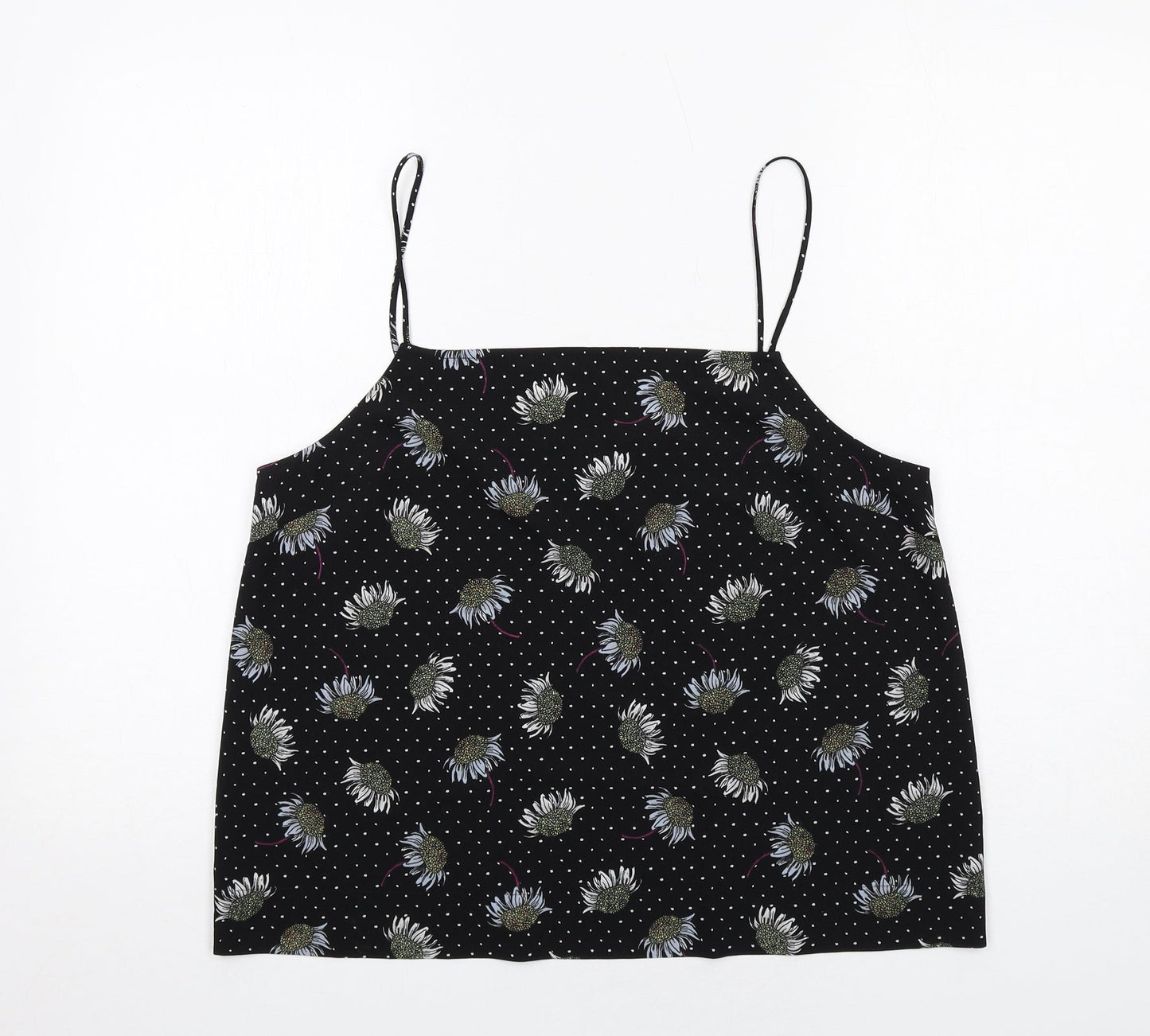 Womens UK Size 14 Topshop Black Camisole Tank