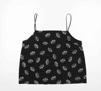 Womens UK Size 14 Topshop Black Camisole Tank