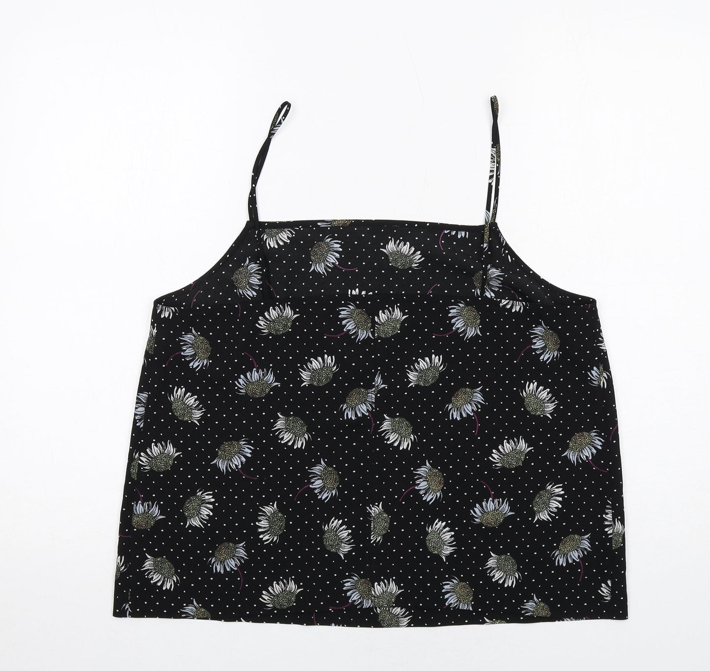 Womens UK Size 14 Topshop Black Camisole Tank
