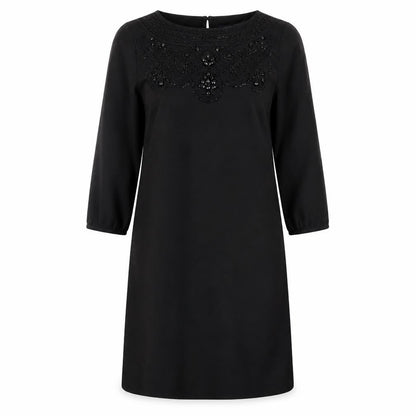 Marks and Spencer Womens Black Polyester A-Line Size 10 Round Neck Zip