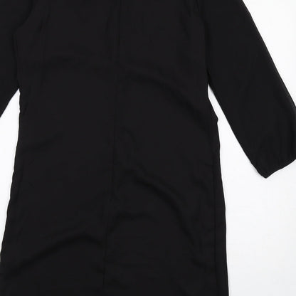 Marks and Spencer Womens Black Polyester A-Line Size 10 Round Neck Zip