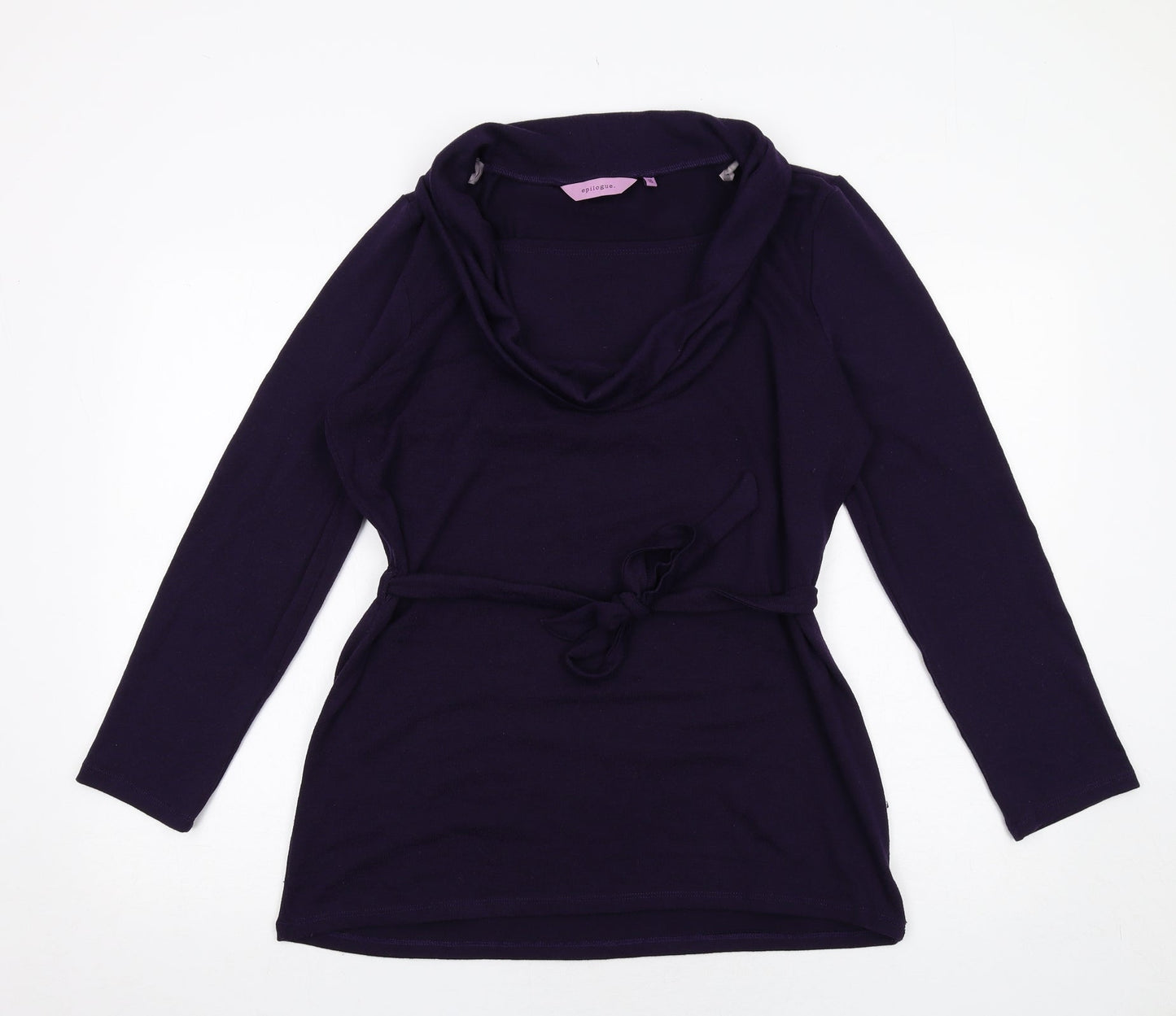 Epilogue Womens Purple Cowl Neck Polyester Pullover Jumper Size 16