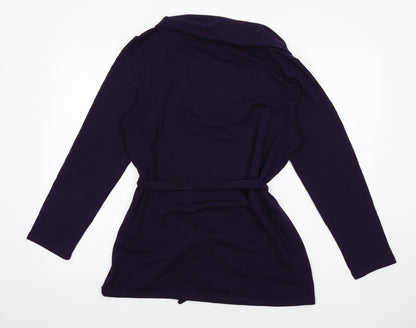 Epilogue Womens Purple Cowl Neck Polyester Pullover Jumper Size 16