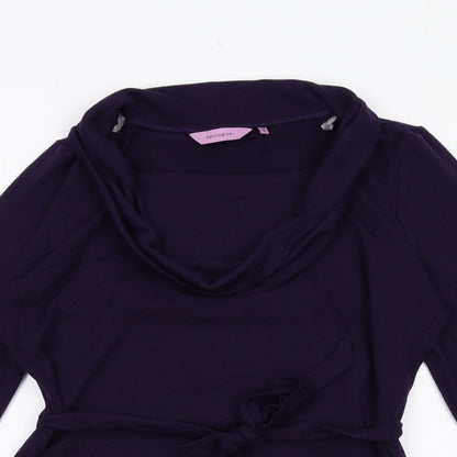 Epilogue Womens Purple Cowl Neck Polyester Pullover Jumper Size 16