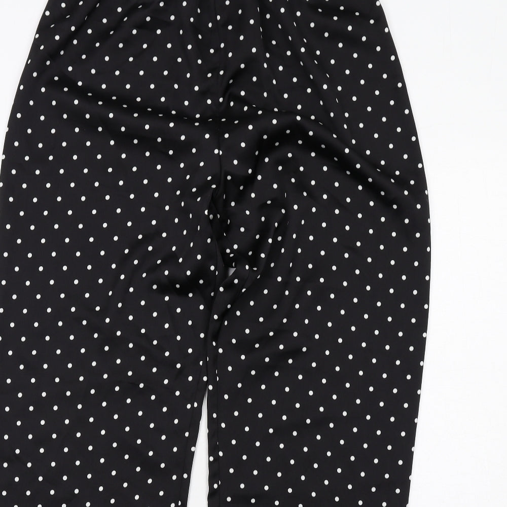 Cameo Rose Womens Black Polka Dot Polyester Trousers Size 14 Regular - Feather Cuff
