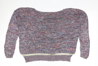 Smash Womens Multicoloured Boat Neck Polyester Pullover Jumper Size S