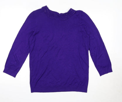 Womens UK Size 12 Debenhams Purple Pullover Jumper