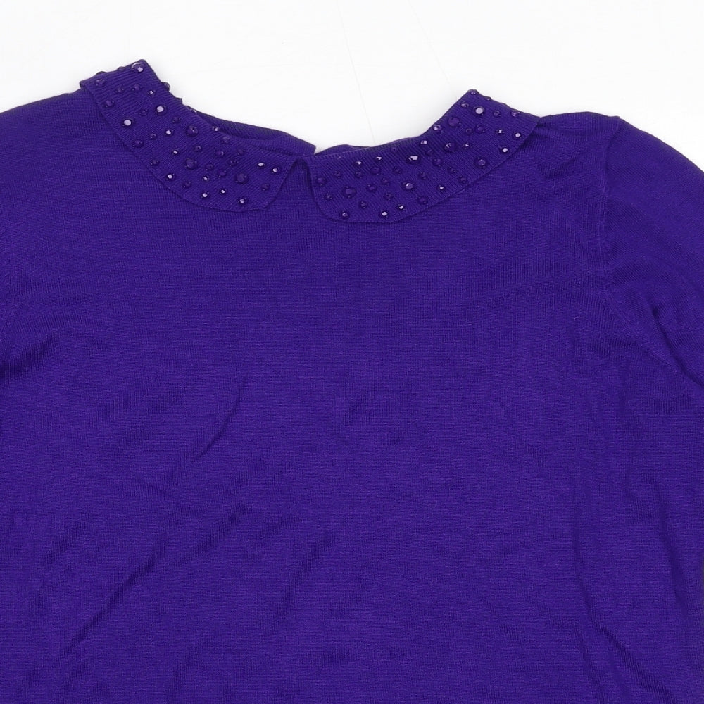 Womens UK Size 12 Debenhams Purple Pullover Jumper