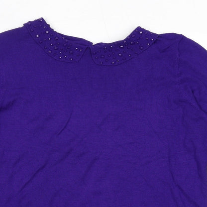Womens UK Size 12 Debenhams Purple Pullover Jumper