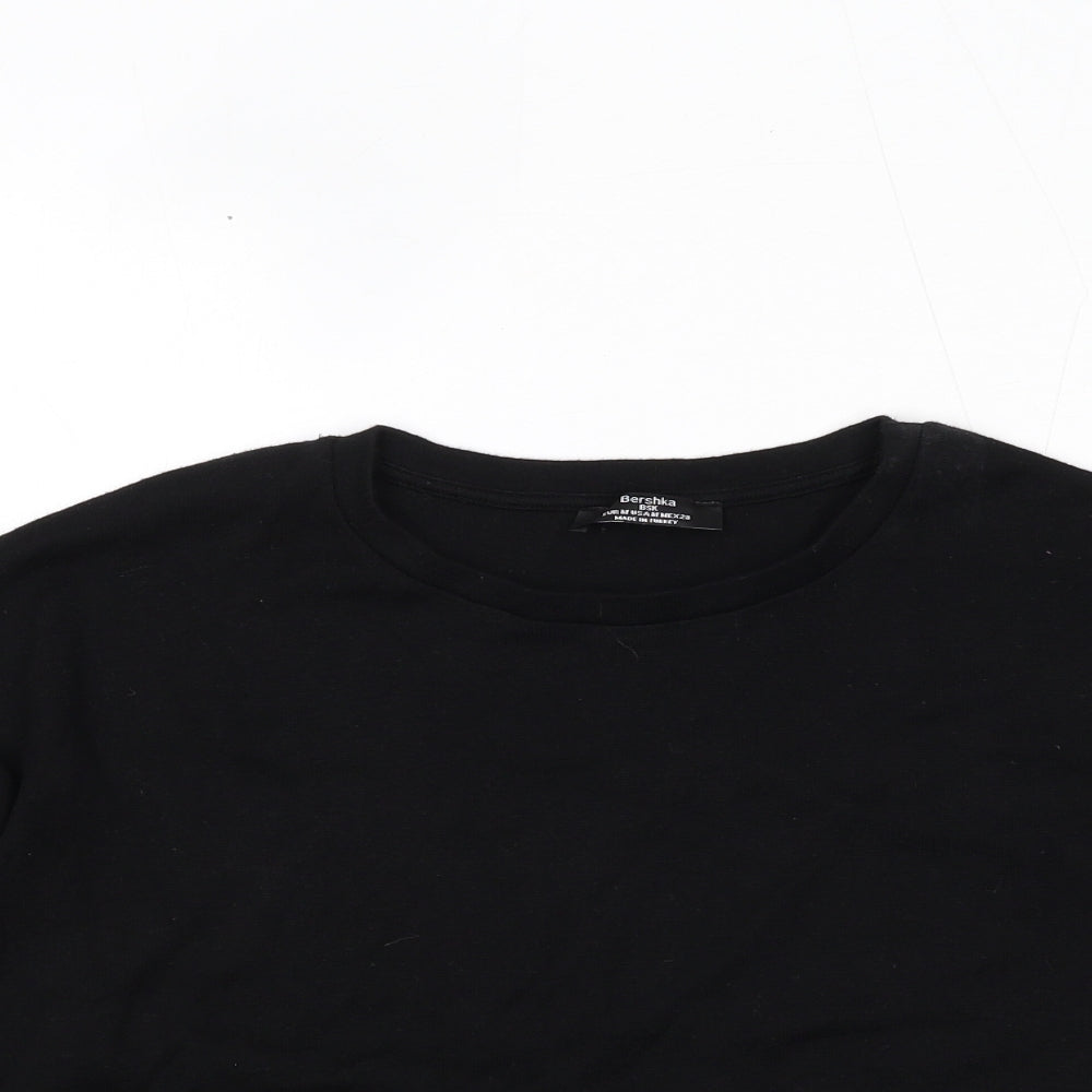 Bershka Womens Black Acrylic Pullover Sweatshirt Size M Pullover