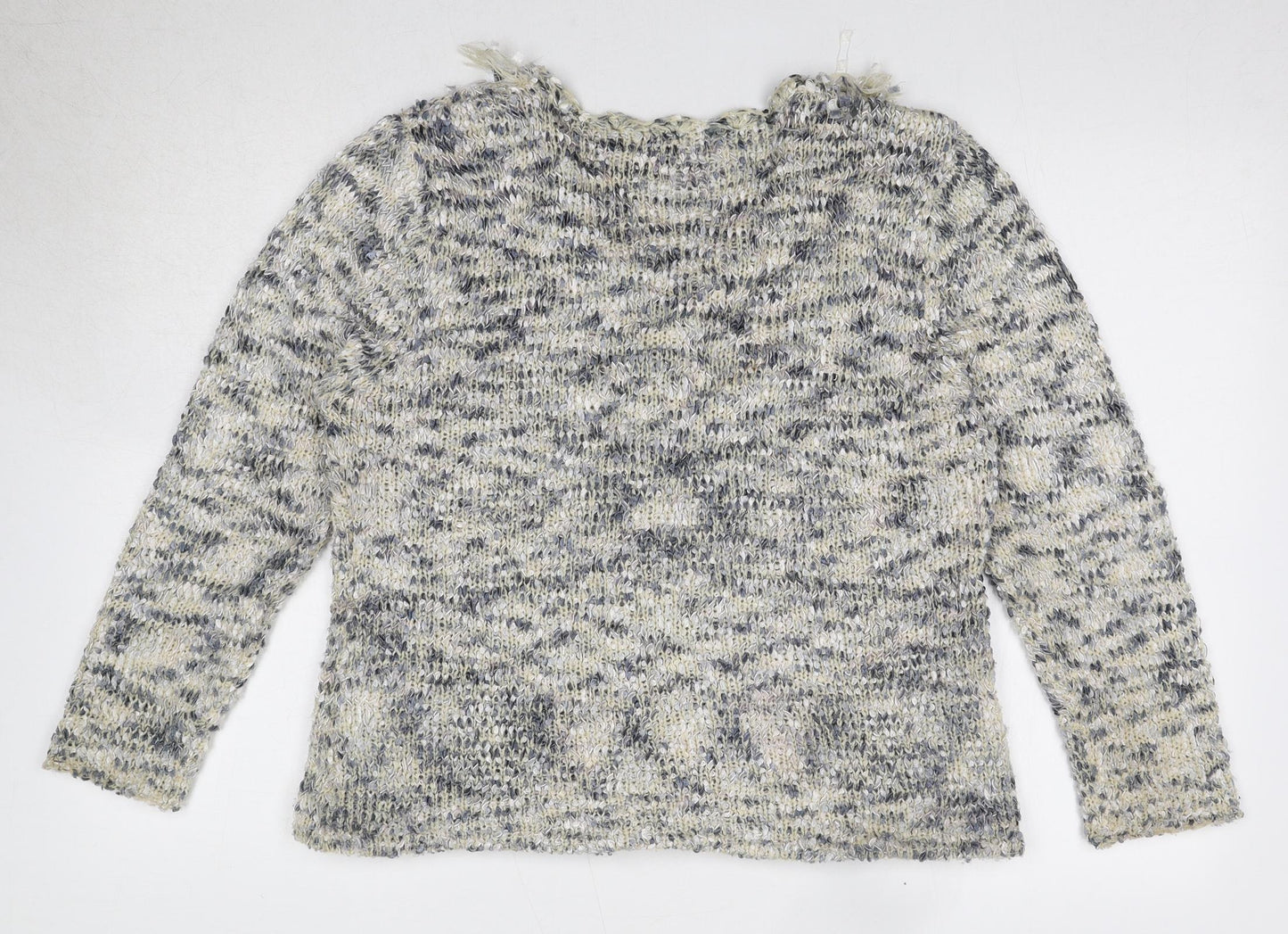 Frank Saul Womens Blue V-Neck Polyester Cardigan Jumper Size M