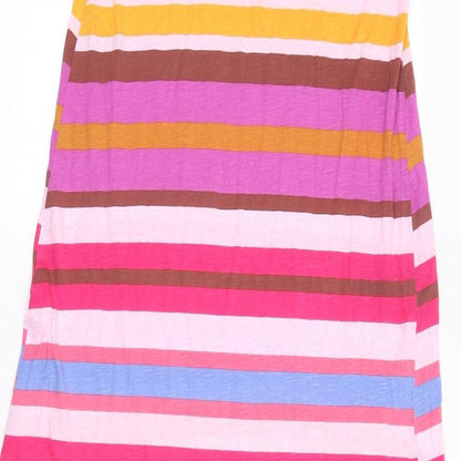 H&M Womens Multicoloured Striped Cotton Tank Dress Size S Scoop Neck