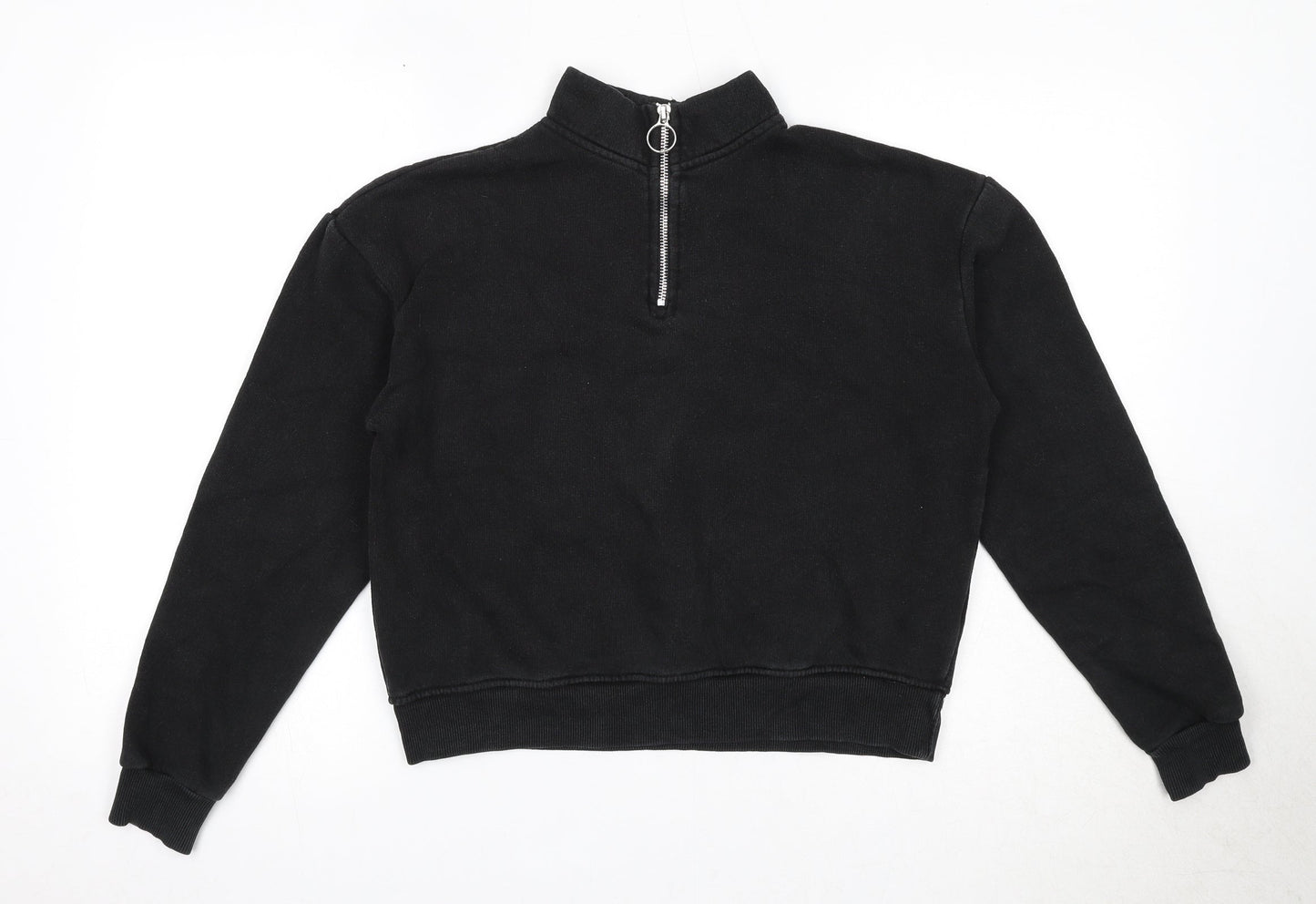 Womens UK Size S Pull&Bear Black Pullover Sweatshirt