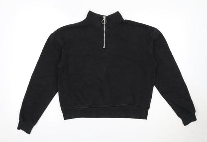 Womens UK Size S Pull&Bear Black Pullover Sweatshirt