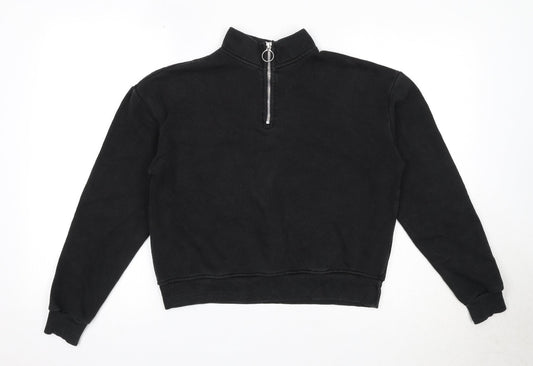 Womens UK Size S Pull&Bear Black Pullover Sweatshirt