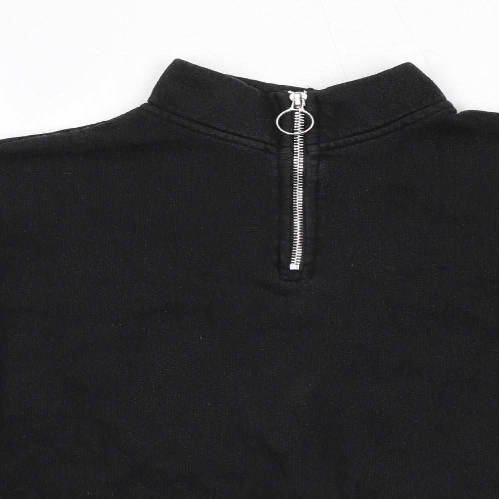 Womens UK Size S Pull&Bear Black Pullover Sweatshirt