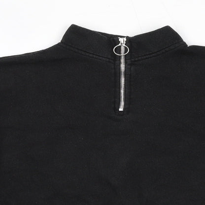 Womens UK Size S Pull&Bear Black Pullover Sweatshirt