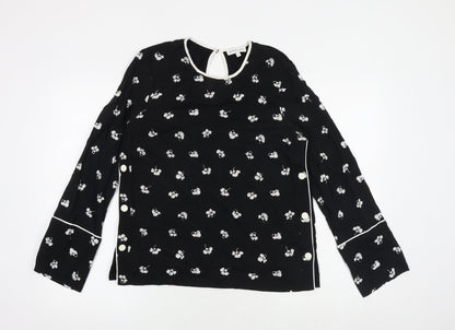 Womens UK Size 10 Warehouse Black Basic Blouse