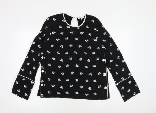 Womens UK Size 10 Warehouse Black Basic Blouse