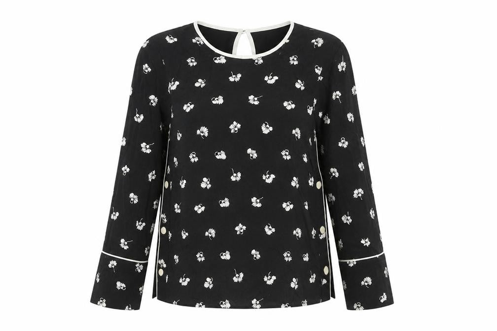 Womens UK Size 10 Warehouse Black Basic Blouse