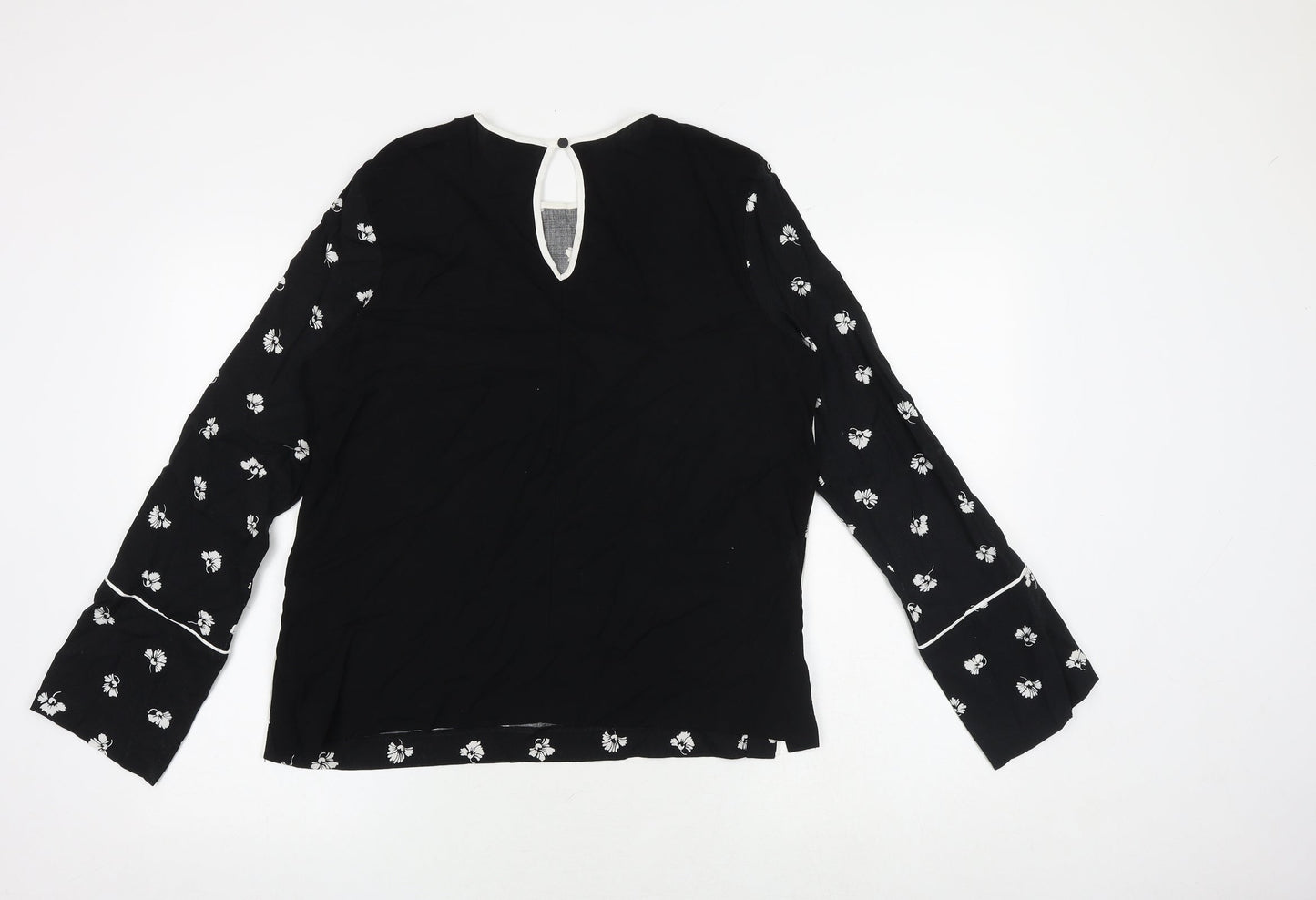 Womens UK Size 10 Warehouse Black Basic Blouse
