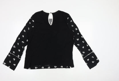 Womens UK Size 10 Warehouse Black Basic Blouse