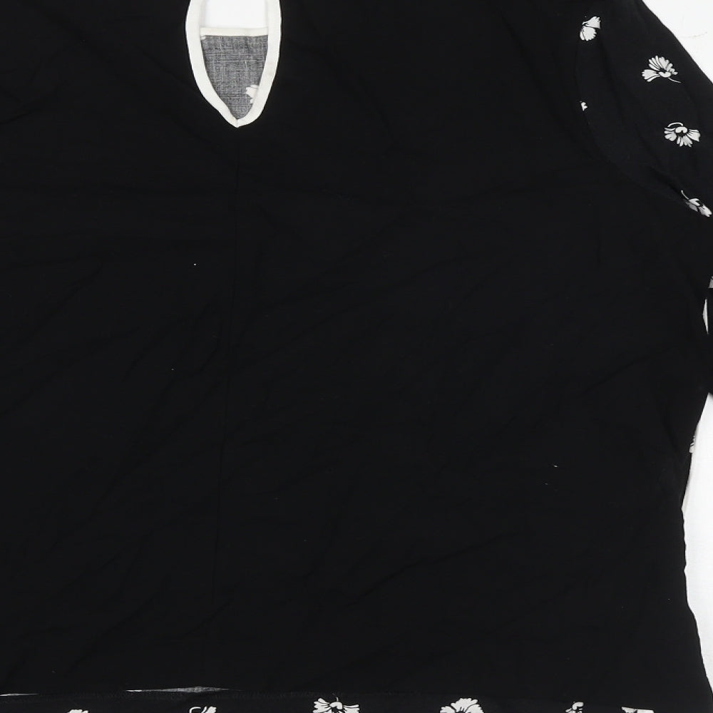 Womens UK Size 10 Warehouse Black Basic Blouse