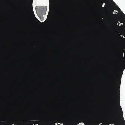 Womens UK Size 10 Warehouse Black Basic Blouse