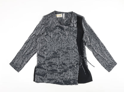 Womens UK Size 14 Roman Grey Wrap Blouse