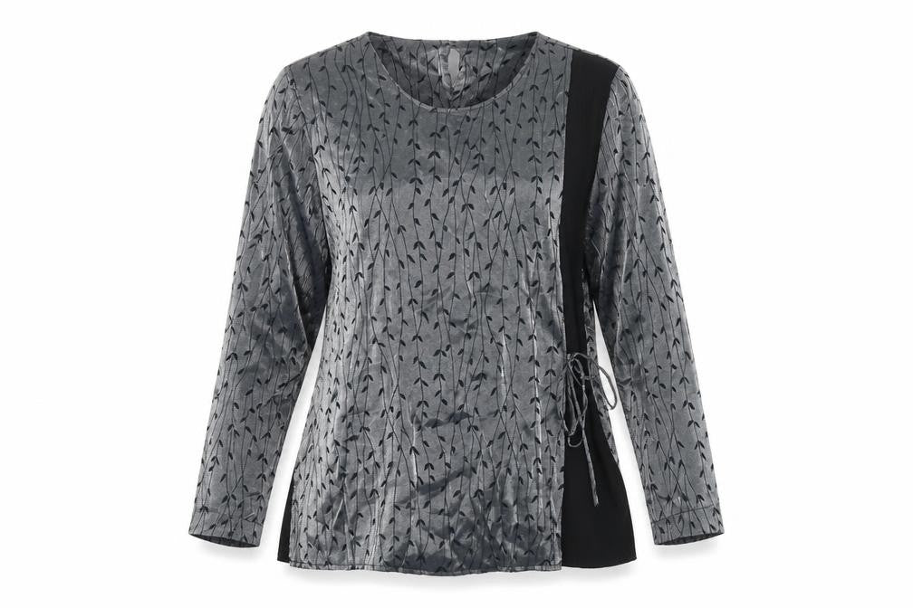 Womens UK Size 14 Roman Grey Wrap Blouse