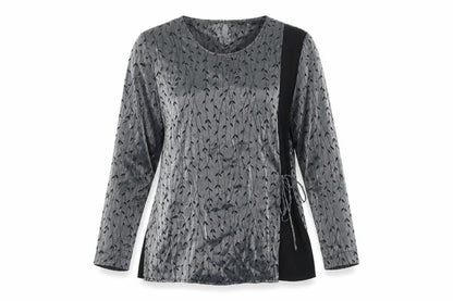 Womens UK Size 14 Roman Grey Wrap Blouse