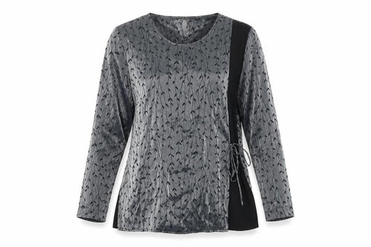 Womens UK Size 14 Roman Grey Wrap Blouse