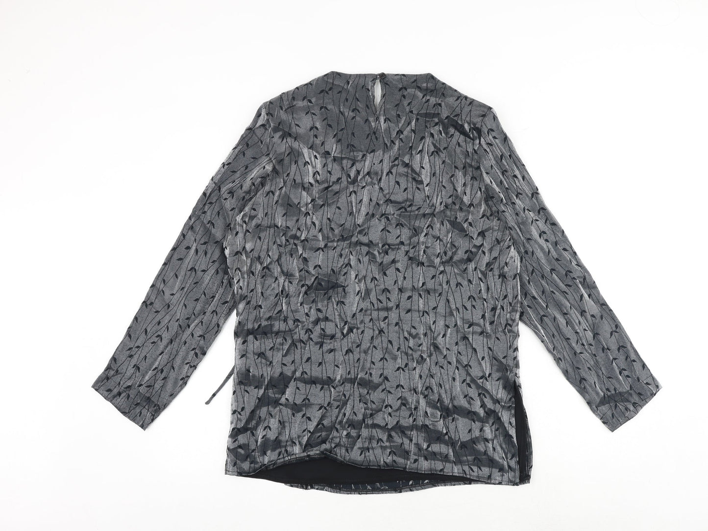 Womens UK Size 14 Roman Grey Wrap Blouse