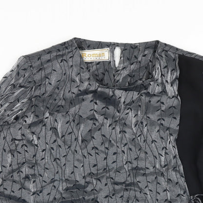 Womens UK Size 14 Roman Grey Wrap Blouse