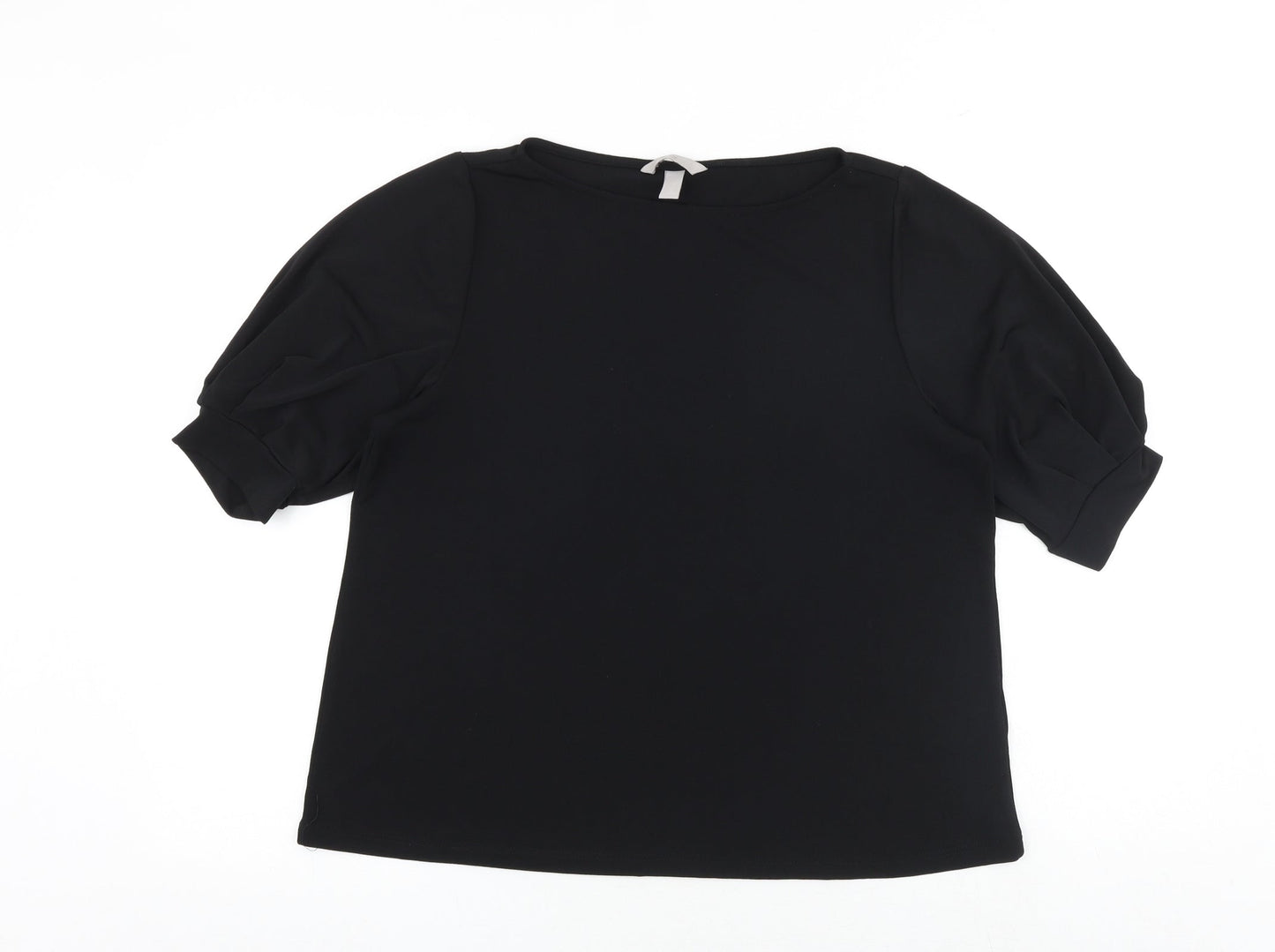 Womens UK Size M H&M Black Basic Blouse