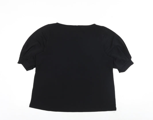 Womens UK Size M H&M Black Basic Blouse