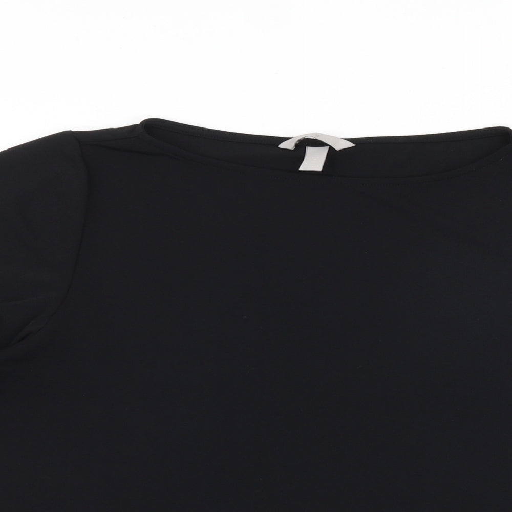 Womens UK Size M H&M Black Basic Blouse