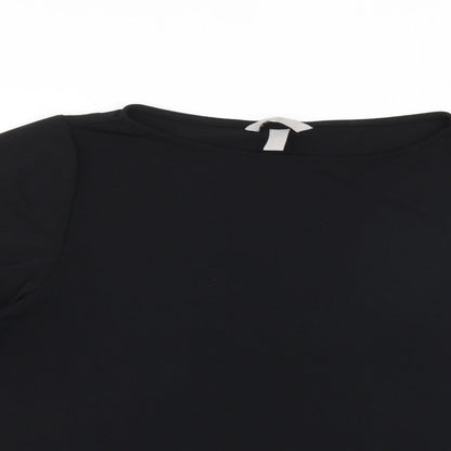 Womens UK Size M H&M Black Basic Blouse