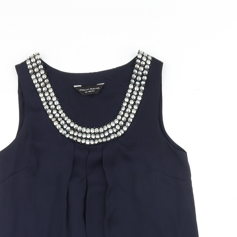 Womens UK Size 8 Dorothy Perkins Blue Basic Tank