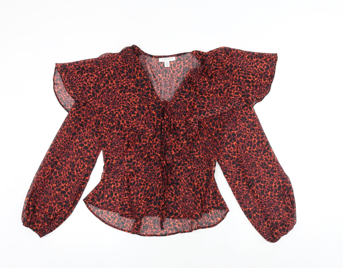 Womens UK Size 8 Topshop Orange Basic Blouse