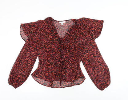 Womens UK Size 8 Topshop Orange Basic Blouse