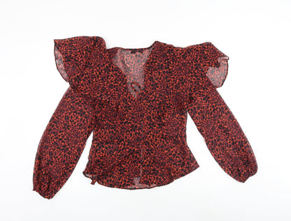 Womens UK Size 8 Topshop Orange Basic Blouse