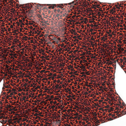 Womens UK Size 8 Topshop Orange Basic Blouse