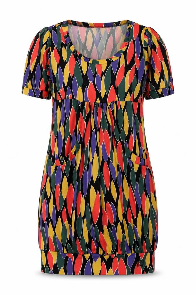 Pepe Jeans Womens Multicoloured Geometric Polyester A-Line Size S Round Neck Pullover