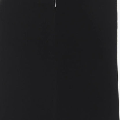Warehouse Womens Black Polyester A-Line Size 10 Round Neck Button